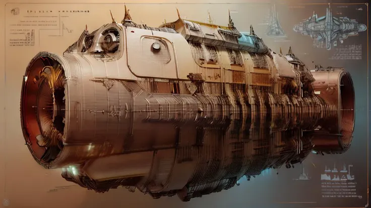 Spaceship with yellow lines,yellowed paper,Backround modern,technology, white,Picture of Award-winning works,(HD picture quality,Masterpiece,light red/blue text),SteampunkSchematics, <lora:GlowingRunesAIv2:1>, <lora:spaceship:1>, very detailed image,<lora:EnhancedDetail:0.8>