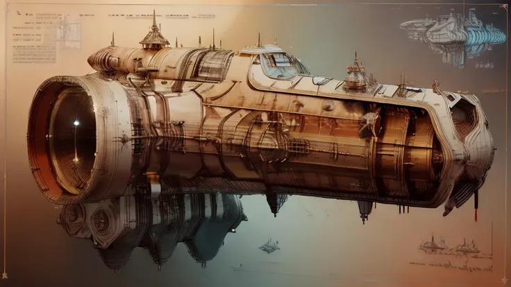 Spaceship with yellow lines,yellowed paper,Backround modern,technology, white,Picture of Award-winning works,(HD picture quality,Masterpiece,light red/blue text),SteampunkSchematics, <lora:GlowingRunesAIv2:1>, <lora:spaceship:1>, very detailed image,<lora:EnhancedDetail:0.8>