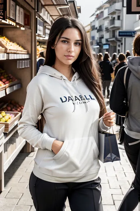 (Influencer_Detailer_by_Stable_yogi)
(influencer-close-up-shot-by-stable-yogi)
(Instagram_Influencer_17_By_Stable_Yogi)
(black_long_wavy_hair_black_eyes) Seaside town, (hoodie and capri pants:1.2), shopping in local markets, morning