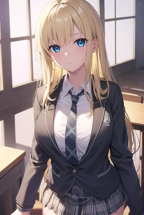 senakashiwazaki, <lora:sena kashiwazaki-lora-nochekaiser:1>,
sena kashiwazaki, blonde hair, butterfly hair ornament, hair ornament, long hair,
BREAK cardigan, checkered clothes, checkered skirt, jacket, long sleeves, necktie, school uniform, shirt, skirt, st. chronica academy school uniform
BREAK indoors, classroom,
BREAK looking at viewer, (cowboy shot:1.5),
BREAK <lyco:GoodHands-beta2:1>, (masterpiece:1.2), best quality, high resolution, unity 8k wallpaper, (illustration:0.8), (beautiful detailed eyes:1.6), extremely detailed face, perfect lighting, extremely detailed CG, (perfect hands, perfect anatomy),