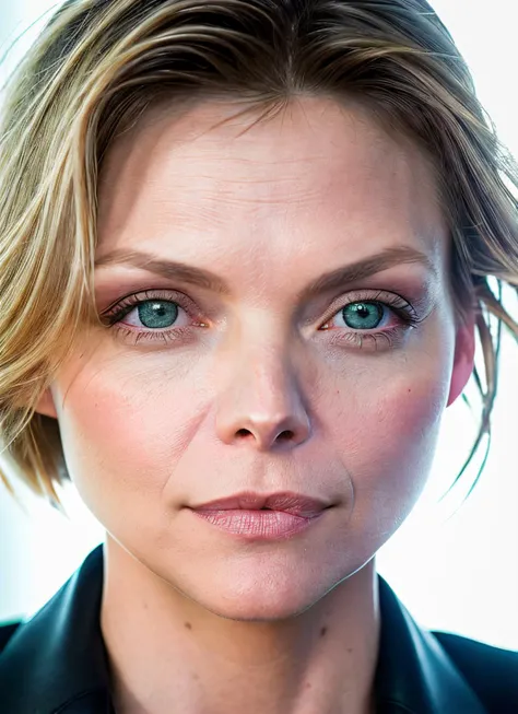 closeup portrait of Michelle Pfeiffer, epic (photo, studio lighting, hard light, sony a7, 50 mm, matte skin, pores, colors, hyperdetailed, hyperrealistic, <lyco:Michelle Pfeiffer:1.2>