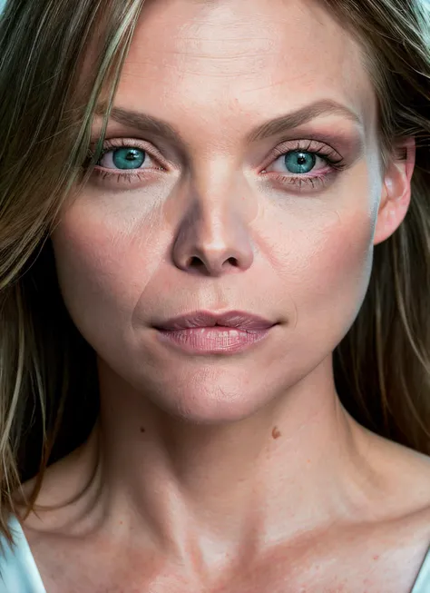 closeup portrait of Michelle Pfeiffer, epic (photo, studio lighting, hard light, sony a7, 50 mm, matte skin, pores, colors, hyperdetailed, hyperrealistic, <lyco:Michelle Pfeiffer:1.2>