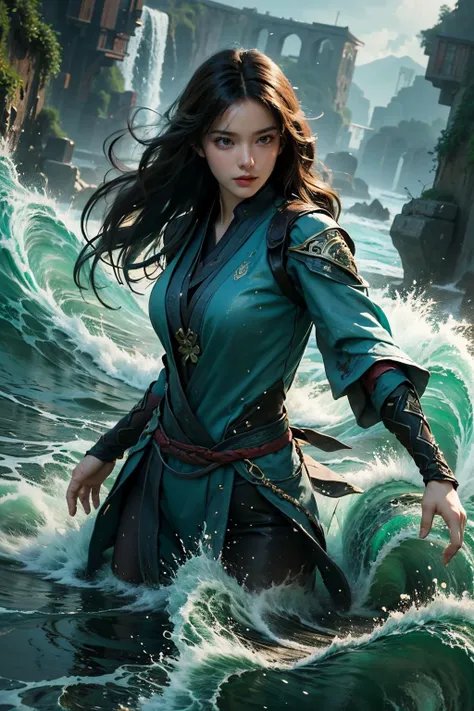 <lora:御水,yushui,water,wavesV2:0.7>,(face lighting:0.8),bright backlight,medium breasts,super high resolution,best quality,Photos,4k,(Realistic:1.2),( yushui:1.2),water,waves,1girl,(long hair:1.1),thigh,
