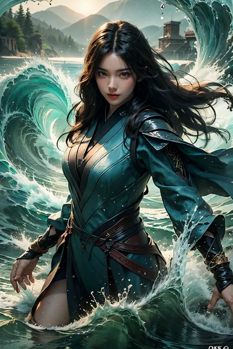 <lora:御水,yushui,water,wavesV2:0.7>,(face lighting:0.8),bright backlight,medium breasts,super high resolution,best quality,Photos,4k,(Realistic:1.2),( yushui:1.2),water,waves,1girl,(long hair:1.1),thigh,