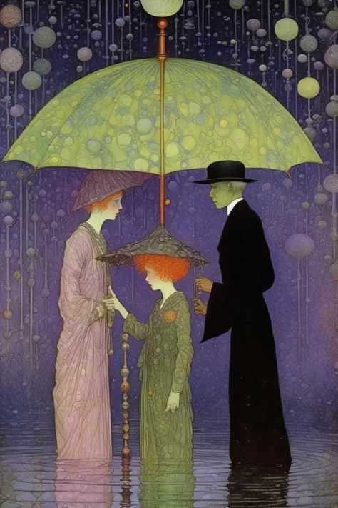 <lora:Maurice Prendergast Style:1>Maurice Prendergast Style - a dreary rainy day, ultraviolet painting by edmund dulac and Alex grey, psychadelic, hints of davinci and Carravagio and Moebius and the great oil preraphaelite masters, highly detailed painting by norman rockwell, kay nielsen and junji ito, sacred geometry, esoteric occultism, style of frank frazetta, and syd meade, soft rainbow accents, soft pink and purple, neon green, dreamy, Alex Grey style, detailed, high saturation, bold lines
