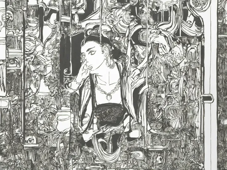 (best quality),((masterpiece)),(highres), original, (extremely detailed 8K wallpaper), overexposure,1girl,(solo),(upper body),(medium breasts),(an extremely delicate and beautiful),(Beautiful and detailed eye description),(Beautiful and detailed facial depiction),arms behind back,formal dress,hair ornament, necklace, jewelry,earrings,chinese style architecture,wavy hair,messy hair,swept bangs, <lora:shuihu_1280_0.75:1>, masterpiece, best quality,