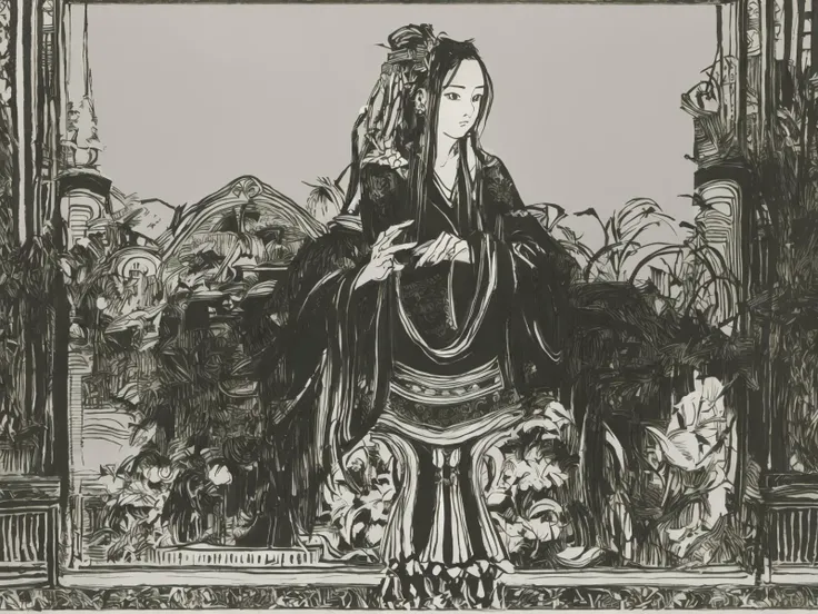 (best quality),((masterpiece)),(highres), original, (extremely detailed 8K wallpaper), overexposure,1girl,(solo),(upper body),(medium breasts),(an extremely delicate and beautiful),(Beautiful and detailed eye description),(Beautiful and detailed facial depiction),arms behind back,formal dress,hair ornament, necklace, jewelry,earrings,chinese style architecture,wavy hair,messy hair,swept bangs, <lora:shuihu_1280_0.75:1>, masterpiece, best quality,