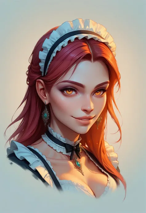 (Faded Headshot, faded bottom, faded edges:1.5), <lora:FadedHeadshot:1>, ((score_9), score_8_up, score_7_up), score_6_up, score_4_up, score_5_up, 1girl, horny face expression, Courtesan, Frenchmaid, plump full lips, cleavage, closeup portrait of beautiful attractive girl, looking at viewer, mischievous smile, morning, perfect composition,