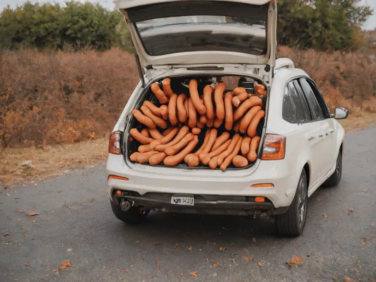 <lora:car_trunk_pony_v1.0a:1> <lora:Sausages:1> hd5, car_trunk, many sausages inside car trunk, overflowing sausages, stack of sausages BREAK score_9, score_8_up, score_7_up, score_6_up, score_5_up, score_4_up