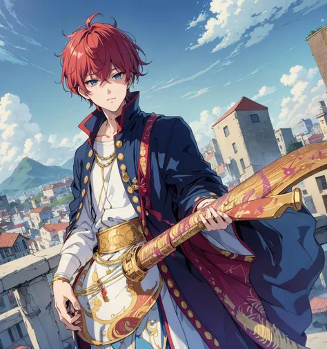 8k,4k,masterpiece, best quality, finely detail,manga,anime coloring, color, 1boy, 30yo, band, multiple_boys, dramatic angle,