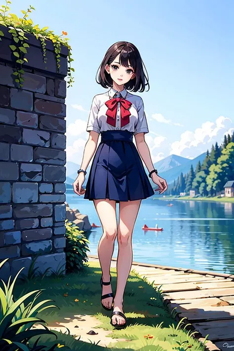 masterpiece, best quality,1girl,full body,scenery background, scenery
