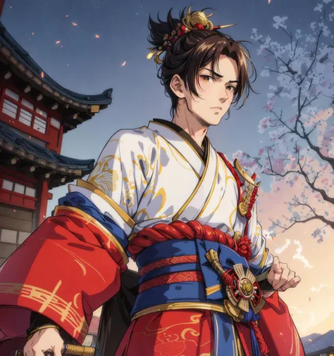 8k,4k,masterpiece, best quality, finely detail,manga,anime coloring, color, sexy, 1boy, 30yo,cute, edo_period, samurai, police, dramatic angle,