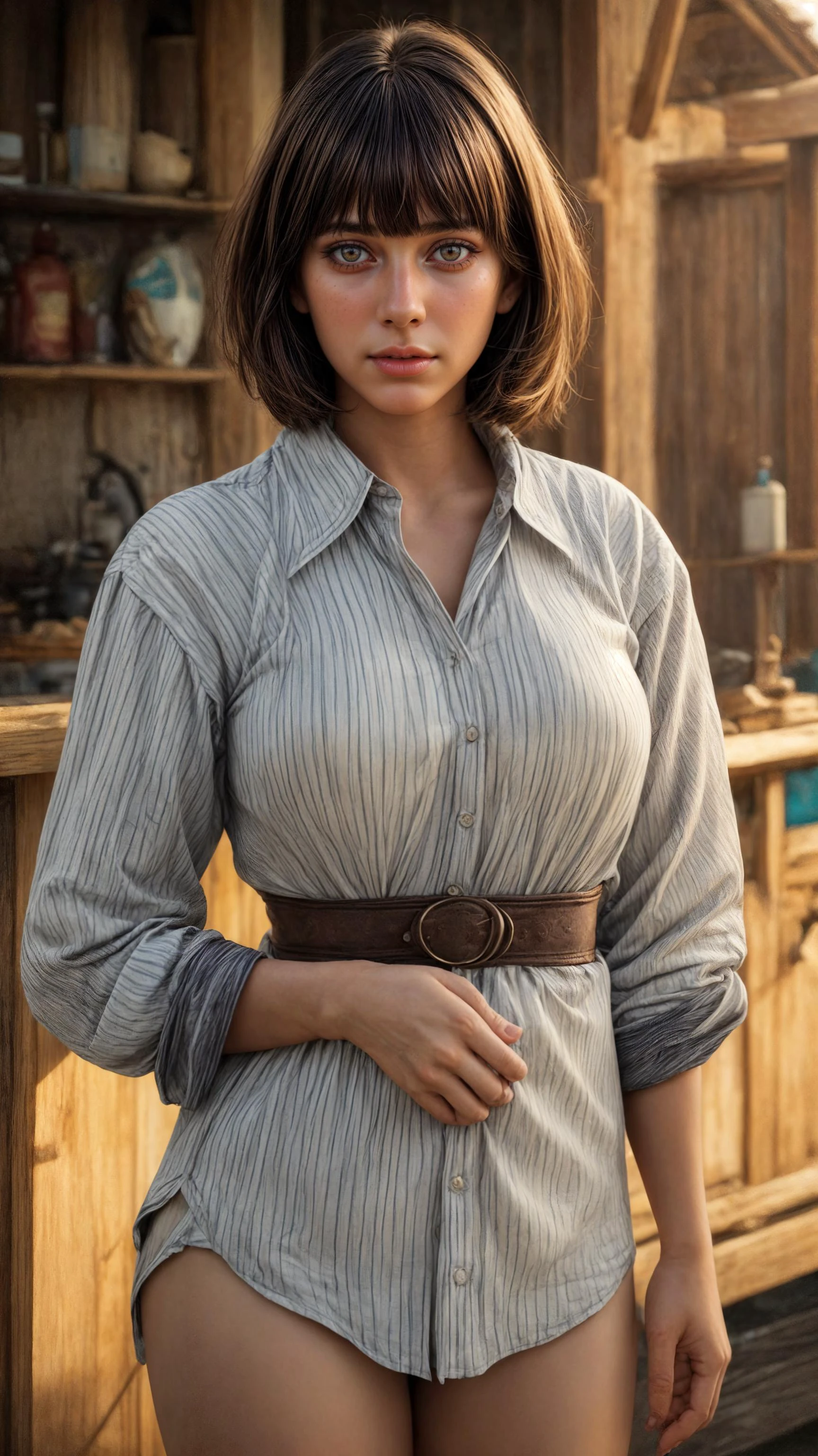 worst quality, 1girl, bangs, cowboy shot,
<lora:skin_slider_v1:0.4>, realistic, photorealistic, <lora:add_detail:1> <lora:breastsizeslideroffset:0.45>