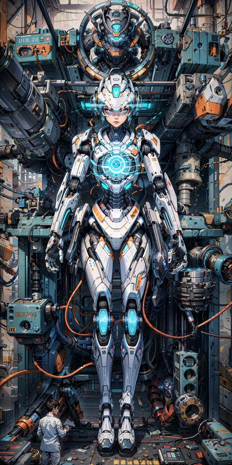 ((masterpiece, best quality)), illustration, ultra detailed 8k, photorealistic, sharp focus, highly detailed, professional lighting, colorful details, iridescent colors BREAK
extreme long shot of a factory, large mechanical robot construction, microchip, computer, glowing, intricate details <lora:add_detail:0.5> <lora:nijiMecha:0.4>