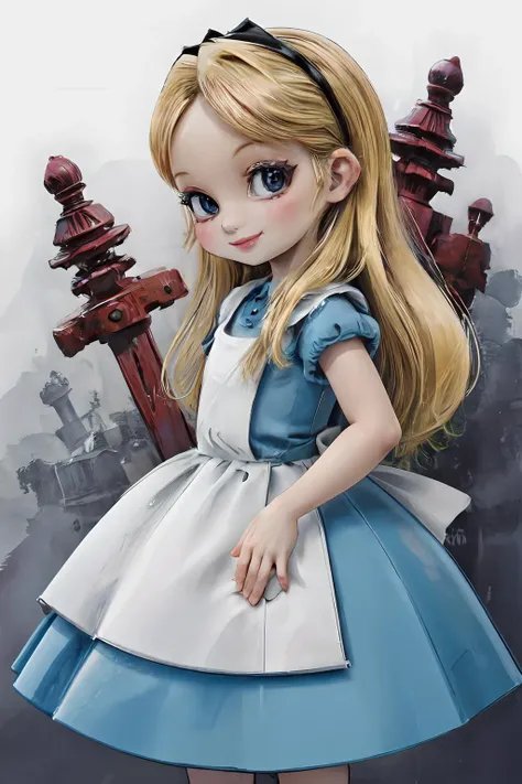 masterpiece,best quality,highres, ultra-detailed, solo, 1girl, <masterpiece, best quality,solo, looking at viewer, front view, smile,
<lora:Aliceinwonderland_character-20:0.7>AliceWonderlandWaifu, dress, <lora:add_detail:0.6>