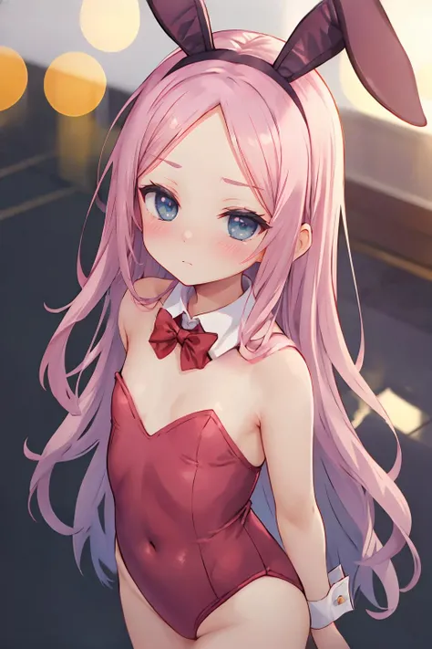 16k, highres, masterpiece, best quality,
cinematic film still,
a pinup of a girl, embarrassed, nose blush, looking at looking at viewer, (sullen:1.1), from above,
1girl, szn, short petite, long hair, parted bangs, forehead, flat chest, <lora:suzune_v1.1:0.6>
playboy bunny, leotard, fake animal ears, ,
shallow depth of field, vignette, highly detailed, high budget, bokeh, cinemascope, moody, epic, gorgeous,
film grain, grainy,