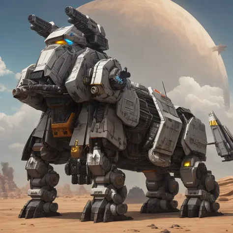 apocalyptic, hippogriff, minotaur, mighty interstellar warship, Mech suit, Post-apocalyptic wasteland