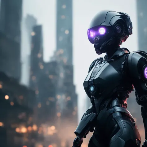 white woman stands in the middle of city, full growth photo, violet eyes, looking at the camera, in light respirator, full body 8k unity render, photorealistic digital art trending on Artstation 8k HD high definition detailed realistic, 33 years old, black futuristic scientific suit, (night city on the background), night fantastic city, ((clean cheeks)), (clean face), action shot, detailed skin, dark shadows, (deep night), skin pores, hdr, cinema shot, heavy shadows, detailed, detailed face, (vibrant, photo realistic, realistic, dramatic, dark, sharp focus, 8k)