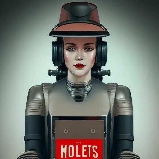 Vintage Medium Shot 1920's Poster, Futuristic electronik vintage police girl robot and office with robot effect on the face, 1820's, cozy interior lighting, artstation, detailed, cinematic, daz, hyper-realistic, octane, netflix lighting, with gun in hand