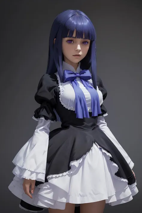 (masterpiece, best quality), 1girl, <lora:frederica_bernkastel_v1:1> aabern, long hair, blue hair, blunt bangs, purple eyes, bowtie, frills, black dress, puffy sleeves, short over long sleeves, long sleeves