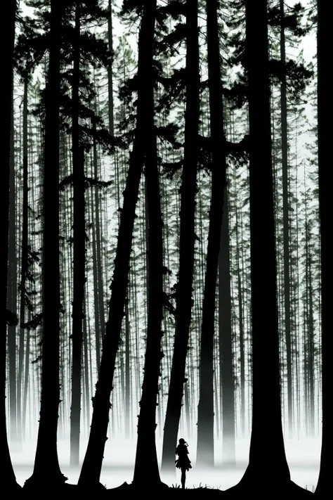 <lora:silhouette_last:1> silhouette art, forest