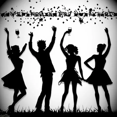 <lora:silhouette_last:1> silhouette art, party