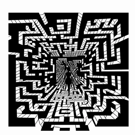 <lora:silhouette_last:1> silhouette art, maze
