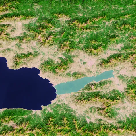 MapSatimageEU, cost, town, lake, hills, ocean