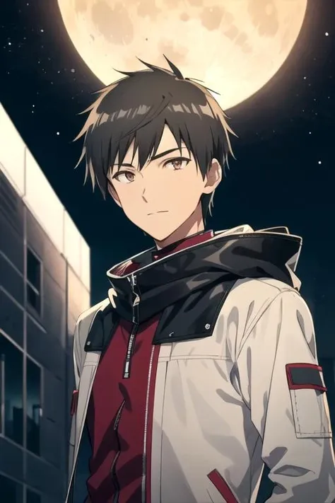 masterpiece, best quality, sketch, 1boy, solo, male focus, looking at viewer, upper body, depth of field, , , <lora:akira_tendou:0.70>, akira_tendou, black hair, black eyes, wide-eyed, zombie hunter costume, science fiction space western,
