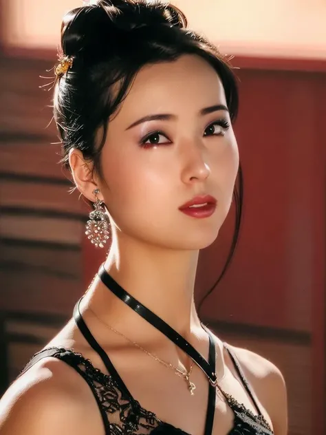 1girl, solo, dress, black hair, ponytail, red dress, smile, earrings, simple background, jewelry, looking at viewer, black eyes, makeup, ulzzang-6500v1.1, (original: 1.2), (realistic: 1.3) , beautiful girl with beautiful details, extremely detailed eyes and face, eyes with beautiful details, absurd, incredibly absurd, huge file size, ultra detail, high resolution, ultra detailed, best quality, masterpiece, illustration, ultra detailed and beautiful, ultra detailed, CG, unity, 8k wallpaper, amazing, fine Detail, masterpiece, top quality, official art, extremely detailed CG unity 8k wallpaper, cinematic lighting, (perfect shiny skin:0.6), slim and smooth lines, (floating) <lora:liao_20230622183503:0.8>