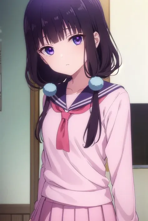 maikasakuranomiya, <lora:maika sakuranomiya s1-lora-nochekaiser:1>,
maika sakuranomiya, long hair, black hair, hair ornament, twintails, (purple eyes:1.1), low twintails,
BREAK skirt, shirt, long sleeves, school uniform, pleated skirt, serafuku, sailor collar, black socks, pink skirt, pink shirt,
BREAK indoors, restaurant,
BREAK looking at viewer, (cowboy shot:1.5),
BREAK <lyco:GoodHands-beta2:1>, (masterpiece:1.2), best quality, high resolution, unity 8k wallpaper, (illustration:0.8), (beautiful detailed eyes:1.6), extremely detailed face, perfect lighting, extremely detailed CG, (perfect hands, perfect anatomy),