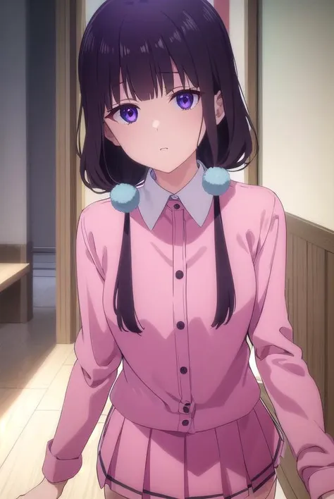 maikasakuranomiya, <lora:maika sakuranomiya s1-lora-nochekaiser:1>,
maika sakuranomiya, long hair, black hair, hair ornament, twintails, (purple eyes:1.1), low twintails,
BREAK skirt, shirt, long sleeves, school uniform, pleated skirt, serafuku, sailor collar, black socks, pink skirt, pink shirt,
BREAK indoors, restaurant,
BREAK looking at viewer, (cowboy shot:1.5),
BREAK <lyco:GoodHands-beta2:1>, (masterpiece:1.2), best quality, high resolution, unity 8k wallpaper, (illustration:0.8), (beautiful detailed eyes:1.6), extremely detailed face, perfect lighting, extremely detailed CG, (perfect hands, perfect anatomy),