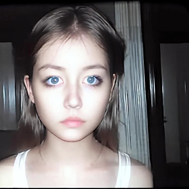 a photo of sks woman, (dark circle under eyes), webcam, <lyco:creepychan:1>