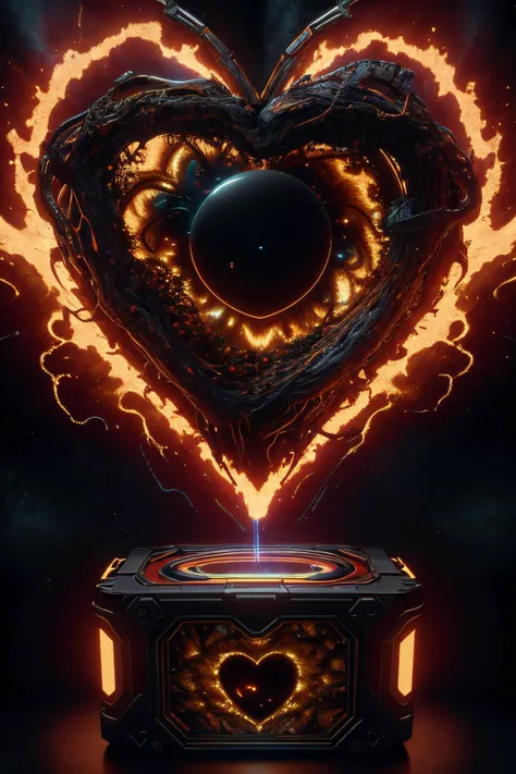 ((masterpiece)), ((best quality)), absurdres, 8k uhd, beautiful colors, insane detail,
heart box,  <lora:InfraBlackholeTech-20:0.8>, inblackholetech ,scifi, excessive energy