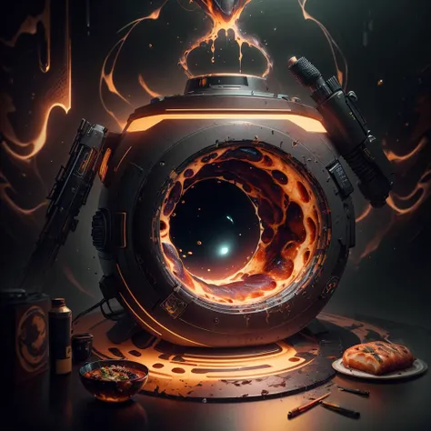 <lora:InfraBlackholeTech-20:0.85>, inblackholetech , masterpiece, best quality,painting,anime coloring,artwork,illustration,huiguorou,Cylinder Pork Belly,food,no_humans,game cg,4k,8k,unity,ue