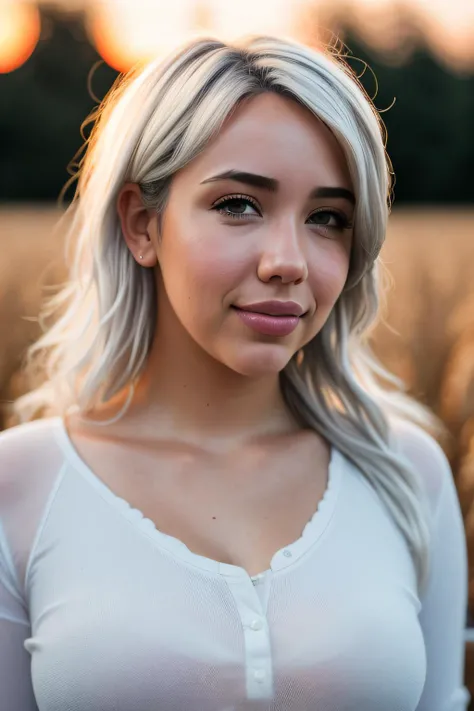 best quality raw photo of (Alan4hP34rc401:0.99), looking away, (shirt:1.3), photo shot on Nikon D850, 16k, sharp focus, masterpiece, Hyper Detailed, breathtaking, atmospheric perspective, diffusion, pore correlation, skin imperfections, DSLR, 80mm Sigma f2, depth of field, film grain, outdoor in a wheat field, sunset lighting, (golden hour:1.2), (detailed face:1.1), skin pores, 8k, skin texture, dslr,