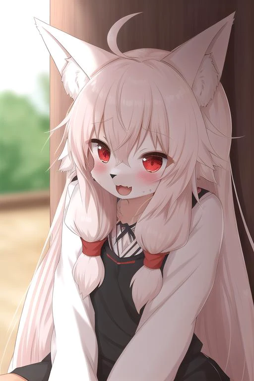 1boy, 1girl, furry female, animal_ear_fluff, animal_ears, long hair, <lora:horokusaV1-000007:0.5>