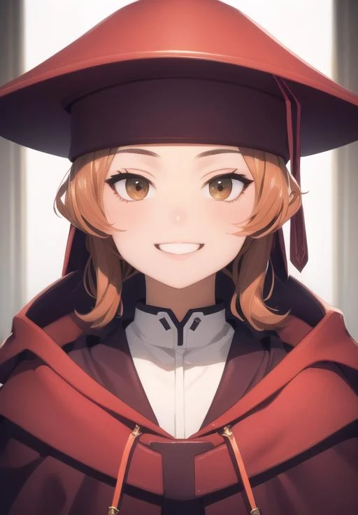 <lora:Cardinal:0.8>, Cardinal, smile, portrait,, (acclaimed, alluring, captivating, exciting, gorgeous, striking:1.3)