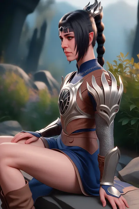 5h4rt, cl3r1c, score_9, score_8_up, score_7_up, 1girl, side view, sitting backwards, battle arena, hentai, <lora:5h4rt:1.0>