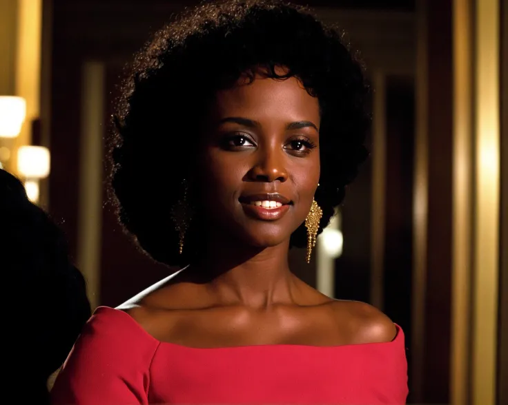 by TimBurton <lora:TimBurton_offset:1>, photo of a gorgeous black woman, dark-skinned goddess
