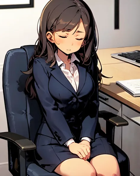 <lora:Himukai_yuuji-NAI-LyCORIS-v2:0.9>
an office lady sleeping at her desk