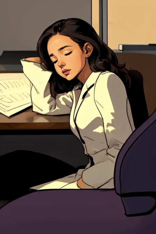 <lora:Himukai_yuuji-NAI-LyCORIS-v2:0.9> an office lady sleeping at her desk