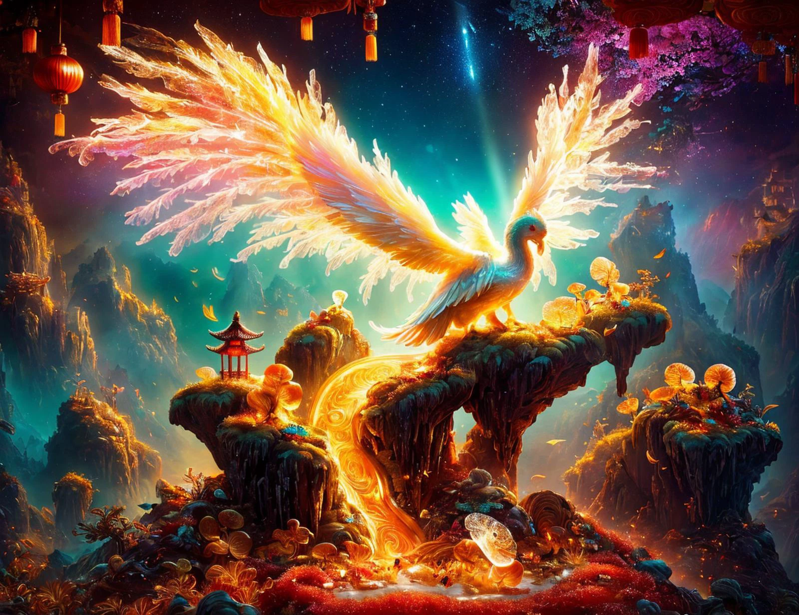 masterpiece, awesome quality, cinematic lighting, detailed, DonMC4ndyL4nd mycelium radiant time chinese drake-like Lung, angelic
<lora:DonMC4ndyL4nd:0.85>