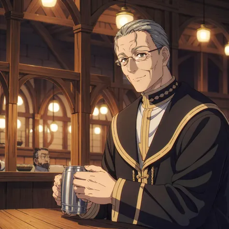 <lora:Heiter001:0.7>,<lora:add_detail:0.5>,smile,
middleHeiter,1middleaged,
glasses,
priest,robe,
bar,beer,mug,lamp light,have a mug,sitting,