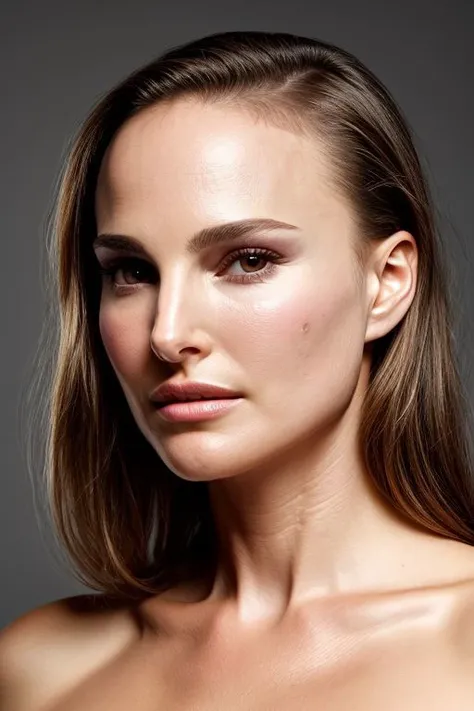 natalieportman-smf, full color portrait of woman, (oiled shiny skin:1.0), (undercut hair:1.0), (face close up:1.0),
masterpiece, best quality, sharp focus, highres 8k uhd, ultra-detailed, rim light, deep grey background,