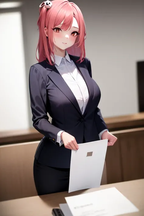 masterpiece, best quality, highres, 1girl, honoka, office lady, suit <lora:doa_honoka:1.0>