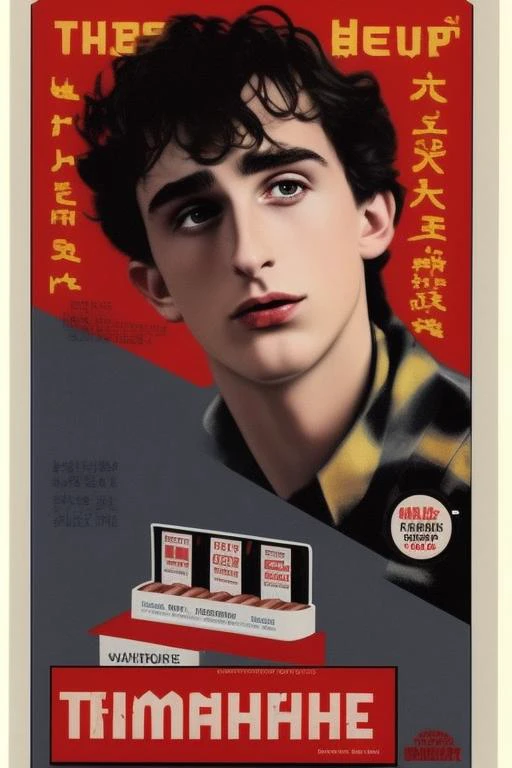 cigarette packaging with a close up timothee chalamet <hypernet:chinprop:1>