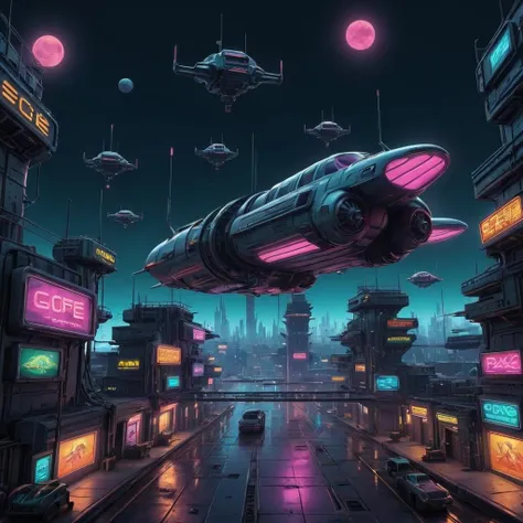 Create a digital artwork of Pepe Frog in a Cyberpunk setting. Pepe should be anthropomorphized, standing on two legs and wearing futuristic attire complete with neon accents, cybernetic implants, and high-tech accessories. The background should be a bustling Cyberpunk cityscape, filled with neon signs, towering skyscrapers, and flying vehicles. Pepe's expression should be one of cool confidence, embodying the rebellious spirit of the Cyberpunk genre. The color palette should be rich and vibrant, with a focus on neon blues, pinks, and purples. The artwork should be highly detailed, capturing the intricate designs of Pepe's outfit and the complexity of the Cyberpunk world around him <lora:cbcity:0.45>