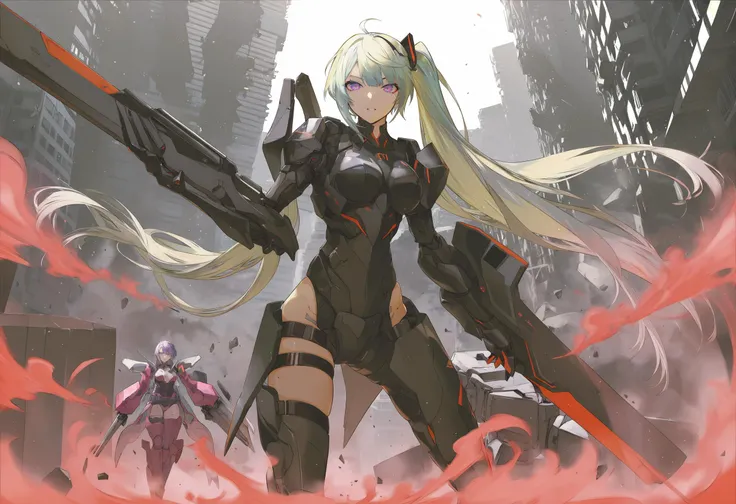 by maimuro, by rella, by_hirohorn, by Yoshikazu Yasuhiko,
super fine concept art, inventive character and mecha designs, tnstyle,
[mecha:1girl:0.3], mecha musume, mechanical arms, mechanical legs, Tactical soldiers, beautiful mechanics, hard surface, armor, elaborately designed amor, glowing armor, turret walker,
detailed beautiful face and eyes, detailed long hair, medium breast, serious face,
holding a sniper rifle,
acrobatic pose,
city, rubble ruins, highly detailed background,
cinematic angle,
beautiful, ultra detailed, extremely detailed CG, unreal engine, beautiful color,  colorful minimalism, sharp image quality, crisp detail, crisp edges, fine texture, detailed rendering,
in the style of futuristic cyberpunk, hyper-realistic mechanical illustrations, majestic composition,  textured illustrations, staining,  high contrast,
masterpiece, (amazing quality:1.5), best quality, high resolution, 4K, 8K, UHD, 
<lora:Rella:0.3>, <lora:Tsutomu_Nihei_OaN_Style:0.6>, <lora:add-detail-xl:0.5>,  <lora:artfullyinsect_-_v1:0.4>, <lora:IOS_Iridescent_opal_style:0.1>,