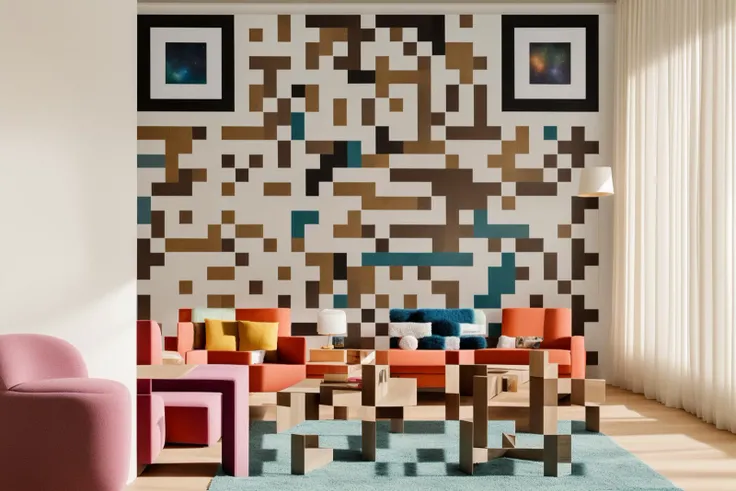 Illustrated in a digital art form, the modern living room envisioned by renowned architects is transformed into a vibrant scene by the talented artist Mary Blair. The room's design elements take on a fantastical quality, with whimsical patterns and imaginative furniture arrangements that harken back to Blair's distinctive style in Disney concept art. The color palette is a burst of joyful hues, infusing the space with an atmosphere of creative energy. Imaginary occupants exhibit animated expressions, mirroring the playful ambiance. Illuminated by soft, diffused light, the scene exudes a sense of enchantment and imaginative storytelling